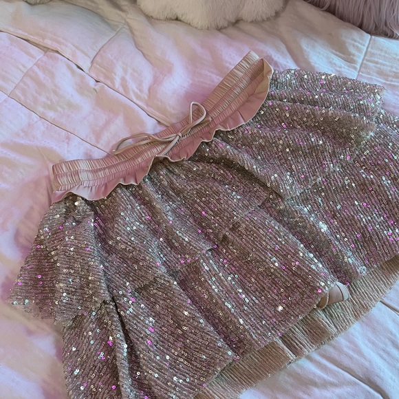 SHUG CHAMPAGNE FLO SEQUIN SKIRT XS - Picture 4 of 6